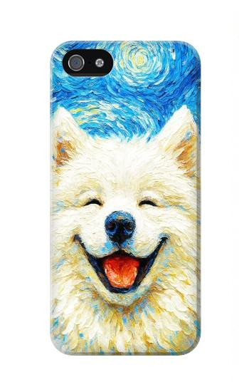 S4064 Smile Dog Van Gogh Starry Night Hülle Schutzhülle Taschen für iPhone 5 5S SE