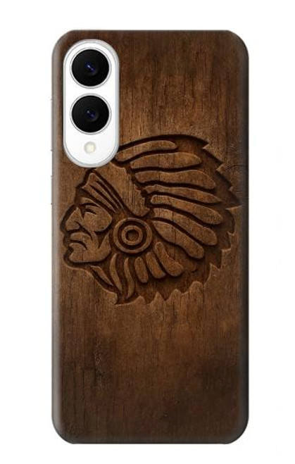 S4035 Native American Wood Carving Hülle Schutzhülle Taschen für Samsung Galaxy S25 Edge
