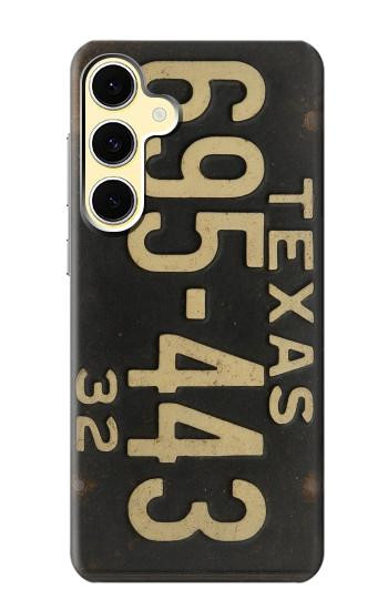 S4061 Vintage Texas Car License Plate Hülle Schutzhülle Taschen für Samsung Galaxy S24 FE