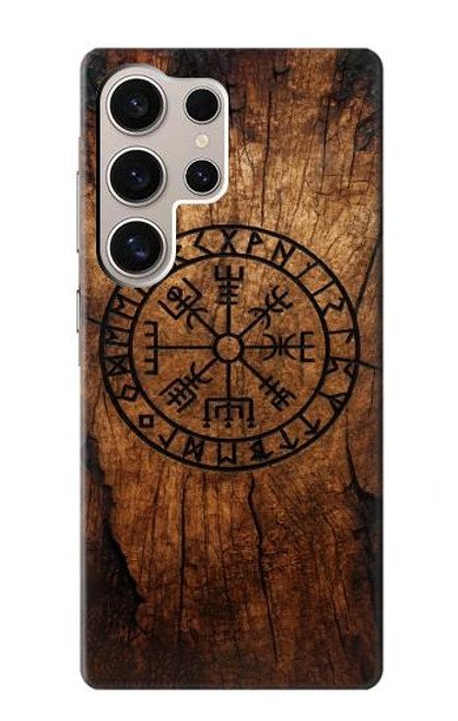 S4036 Viking Vegvisir Compass Wood Hülle Schutzhülle Taschen für Samsung Galaxy S24 Ultra