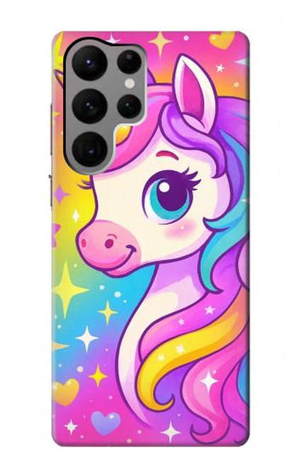 S4057 Cute Unicorn Cartoon Hülle Schutzhülle Taschen für Samsung Galaxy S23 Ultra