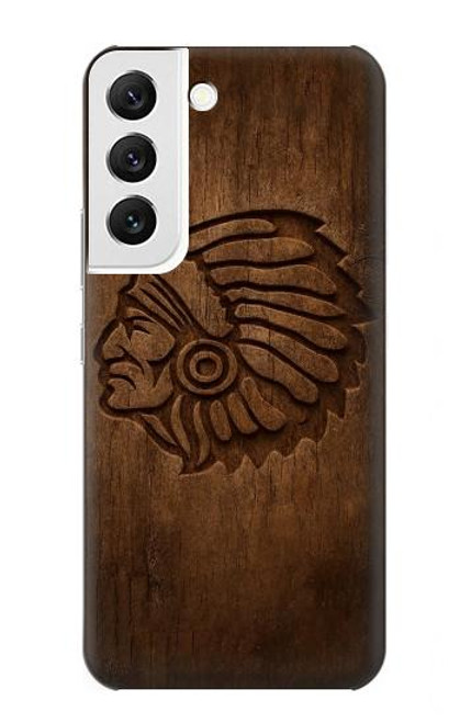S4035 Native American Wood Carving Hülle Schutzhülle Taschen für Samsung Galaxy S22