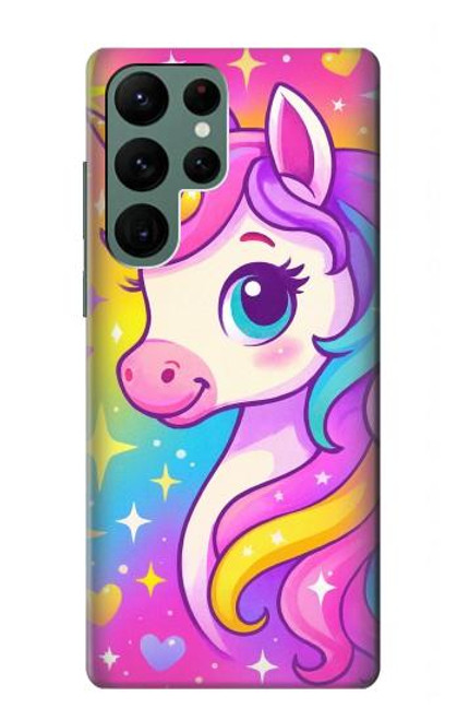 S4057 Cute Unicorn Cartoon Hülle Schutzhülle Taschen für Samsung Galaxy S22 Ultra