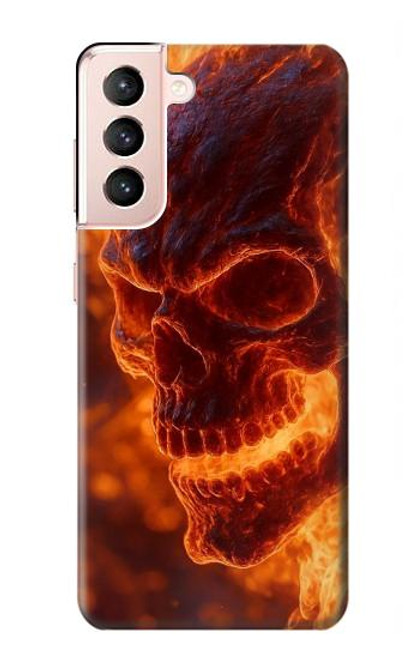 S4062 Fire Skull Hülle Schutzhülle Taschen für Samsung Galaxy S21 5G