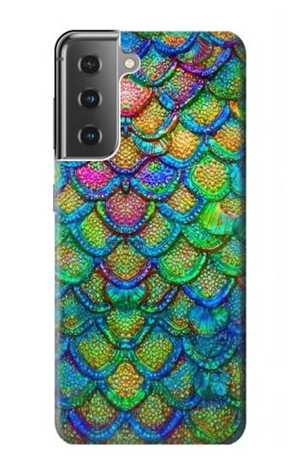 S4071 Colorful Mermaid Scale Hülle Schutzhülle Taschen für Samsung Galaxy S21 Plus 5G, Galaxy S21+ 5G