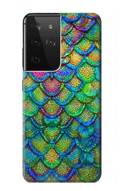 S4071 Colorful Mermaid Scale Hülle Schutzhülle Taschen für Samsung Galaxy S21 Ultra 5G
