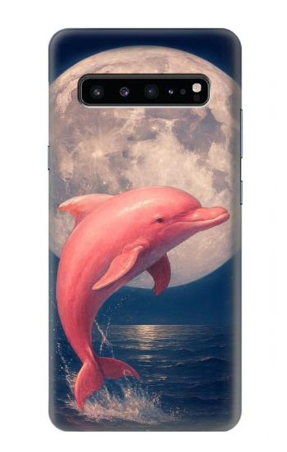 S4045 Dolphin Moon Night Hülle Schutzhülle Taschen für Samsung Galaxy S10 5G