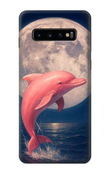 S4045 Dolphin Moon Night Hülle Schutzhülle Taschen für Samsung Galaxy S10