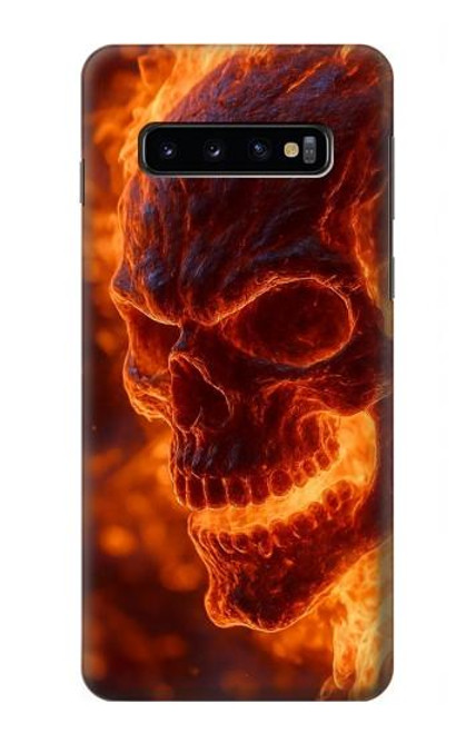 S4062 Fire Skull Hülle Schutzhülle Taschen für Samsung Galaxy S10