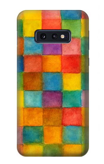 S4077 Water Color Painting Colorful Check Pattern Hülle Schutzhülle Taschen für Samsung Galaxy S10e