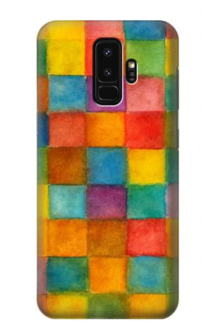 S4077 Water Color Painting Colorful Check Pattern Hülle Schutzhülle Taschen für Samsung Galaxy S9 Plus