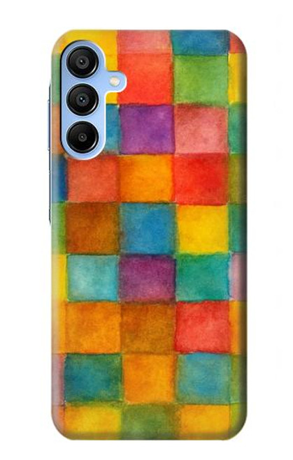 S4077 Water Color Painting Colorful Check Pattern Hülle Schutzhülle Taschen für Samsung Galaxy A15 5G