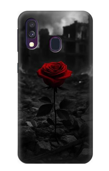 S4048 Red Rose Ruins Hülle Schutzhülle Taschen für Samsung Galaxy A40