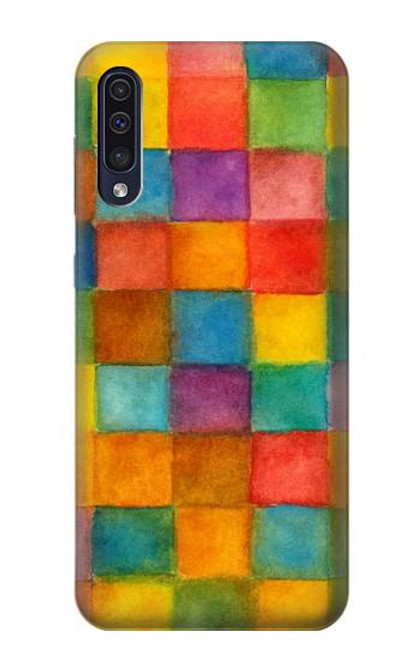 S4077 Water Color Painting Colorful Check Pattern Hülle Schutzhülle Taschen für Samsung Galaxy A50