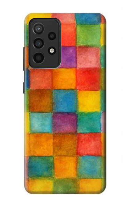 S4077 Water Color Painting Colorful Check Pattern Hülle Schutzhülle Taschen für Samsung Galaxy A52, Galaxy A52 5G