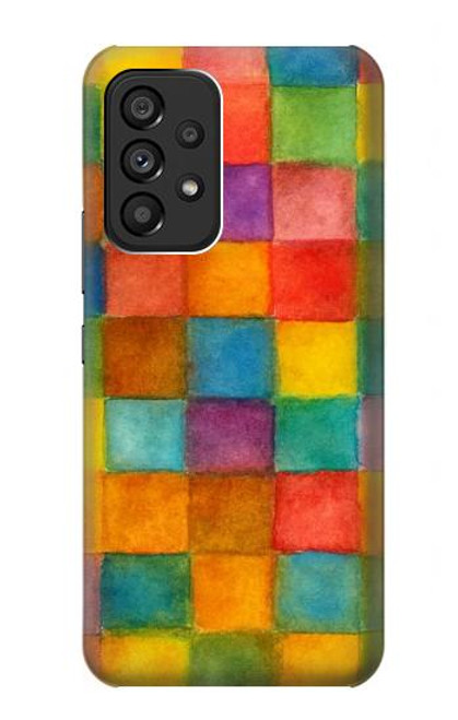 S4077 Water Color Painting Colorful Check Pattern Hülle Schutzhülle Taschen für Samsung Galaxy A53 5G