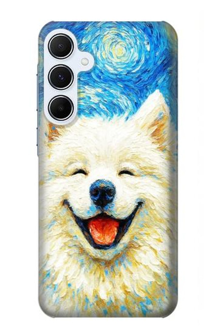 S4064 Smile Dog Van Gogh Starry Night Hülle Schutzhülle Taschen für Samsung Galaxy A55 5G