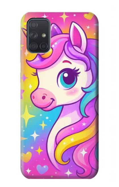 S4057 Cute Unicorn Cartoon Hülle Schutzhülle Taschen für Samsung Galaxy A71 5G