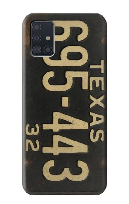 S4061 Vintage Texas Car License Plate Hülle Schutzhülle Taschen für Samsung Galaxy A51