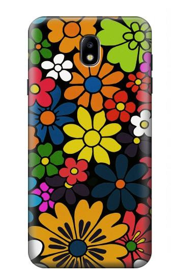 S4043 Colorful Flowers Cartoon Hülle Schutzhülle Taschen für Samsung Galaxy J7 (2018), J7 Aero, J7 Top, J7 Aura, J7 Crown, J7 Refine, J7 Eon, J7 V 2nd Gen, J7 Star