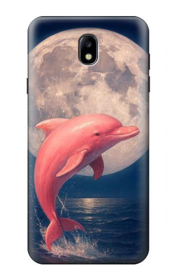 S4045 Dolphin Moon Night Hülle Schutzhülle Taschen für Samsung Galaxy J7 (2018), J7 Aero, J7 Top, J7 Aura, J7 Crown, J7 Refine, J7 Eon, J7 V 2nd Gen, J7 Star