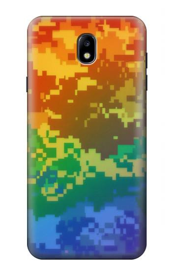 S4047 LGBTQ Camouflage Hülle Schutzhülle Taschen für Samsung Galaxy J7 (2018), J7 Aero, J7 Top, J7 Aura, J7 Crown, J7 Refine, J7 Eon, J7 V 2nd Gen, J7 Star