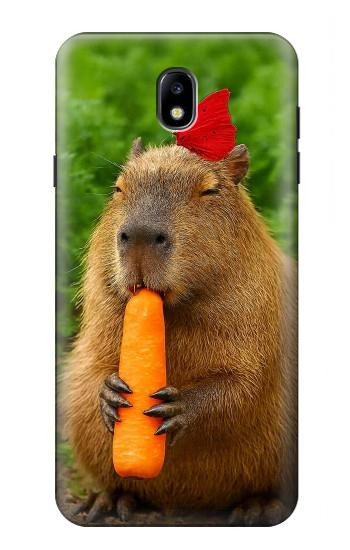 S4068 Capybara Butterfly Hülle Schutzhülle Taschen für Samsung Galaxy J7 (2018), J7 Aero, J7 Top, J7 Aura, J7 Crown, J7 Refine, J7 Eon, J7 V 2nd Gen, J7 Star