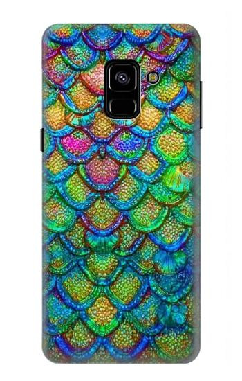 S4071 Colorful Mermaid Scale Hülle Schutzhülle Taschen für Samsung Galaxy A8 (2018)