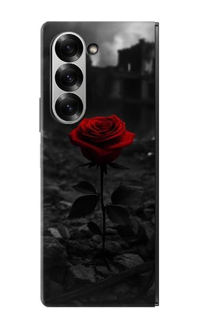 S4048 Red Rose Ruins Hülle Schutzhülle Taschen für Samsung Galaxy Z Fold 6