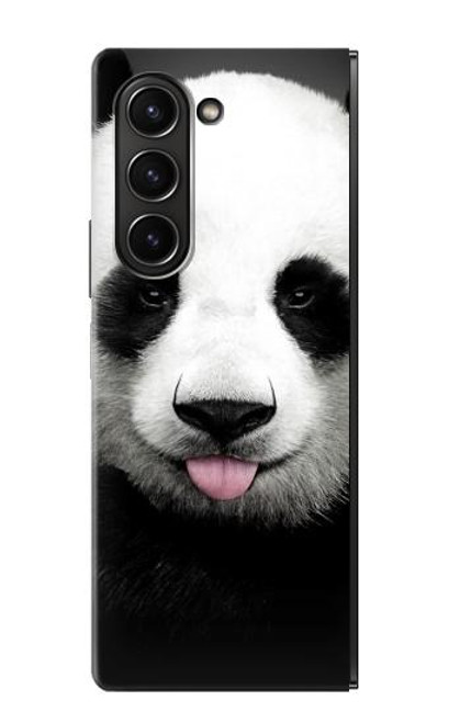 S4049 Cute Panda Stick Out Tongue Hülle Schutzhülle Taschen für Samsung Galaxy Z Fold 5