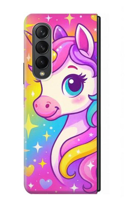 S4057 Cute Unicorn Cartoon Hülle Schutzhülle Taschen für Samsung Galaxy Z Fold 3 5G