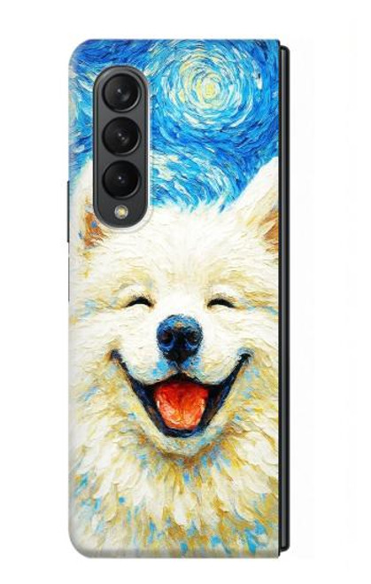 S4064 Smile Dog Van Gogh Starry Night Hülle Schutzhülle Taschen für Samsung Galaxy Z Fold 3 5G