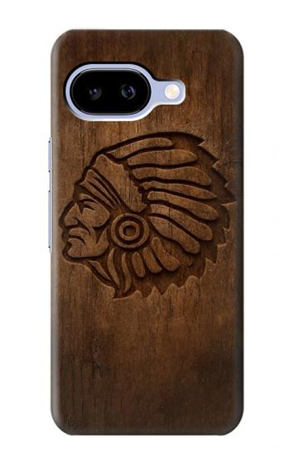 S4035 Native American Wood Carving Hülle Schutzhülle Taschen für Google Pixel 9a