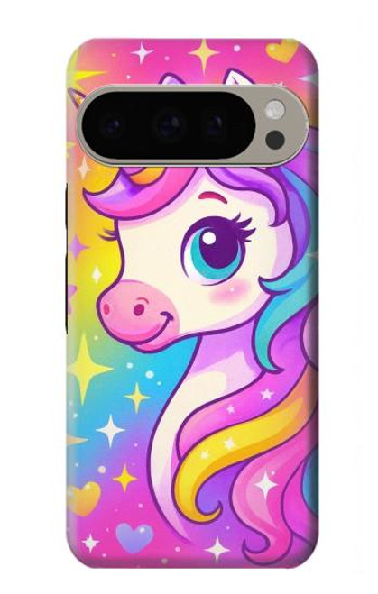 S4057 Cute Unicorn Cartoon Hülle Schutzhülle Taschen für Google Pixel 9 Pro