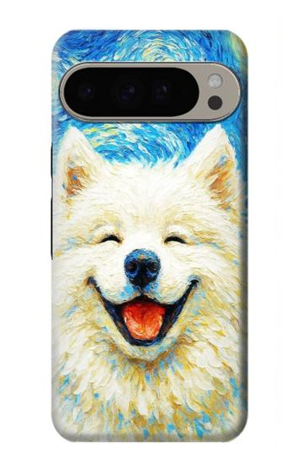 S4064 Smile Dog Van Gogh Starry Night Hülle Schutzhülle Taschen für Google Pixel 9 Pro XL