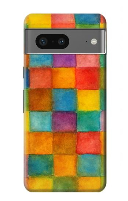 S4077 Water Color Painting Colorful Check Pattern Hülle Schutzhülle Taschen für Google Pixel 7