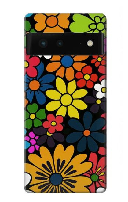 S4043 Colorful Flowers Cartoon Hülle Schutzhülle Taschen für Google Pixel 6
