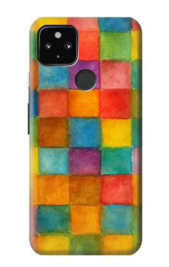 S4077 Water Color Painting Colorful Check Pattern Hülle Schutzhülle Taschen für Google Pixel 4a 5G