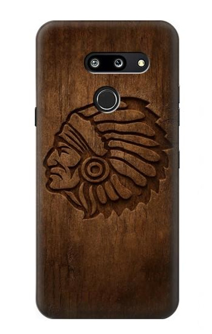 S4035 Native American Wood Carving Hülle Schutzhülle Taschen für LG G8 ThinQ