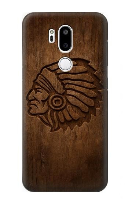 S4035 Native American Wood Carving Hülle Schutzhülle Taschen für LG G7 ThinQ