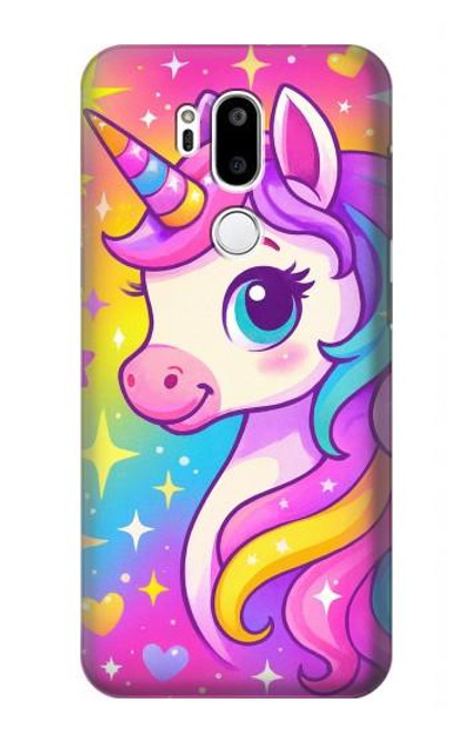 S4057 Cute Unicorn Cartoon Hülle Schutzhülle Taschen für LG G7 ThinQ