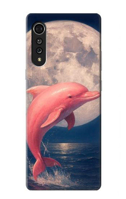 S4045 Dolphin Moon Night Hülle Schutzhülle Taschen für LG Velvet