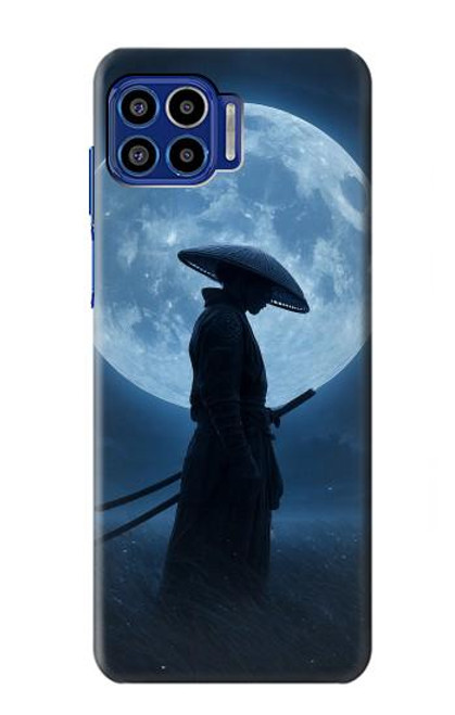 S4034 Samurai Moon Night Hülle Schutzhülle Taschen für Motorola One 5G