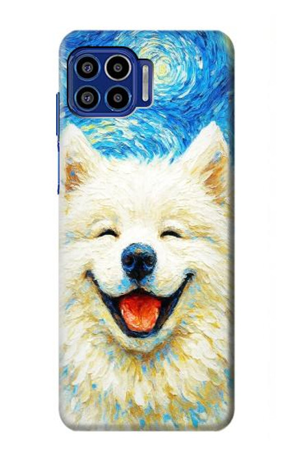 S4064 Smile Dog Van Gogh Starry Night Hülle Schutzhülle Taschen für Motorola One 5G