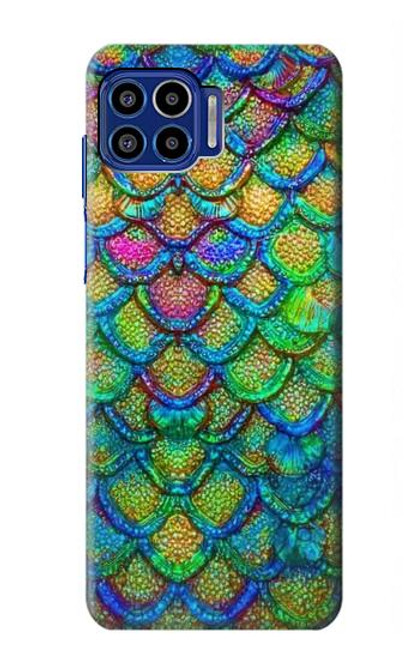 S4071 Colorful Mermaid Scale Hülle Schutzhülle Taschen für Motorola One 5G