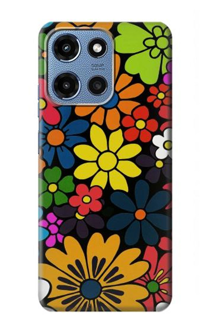 S4043 Colorful Flowers Cartoon Hülle Schutzhülle Taschen für Motorola Moto G 5G (2025)