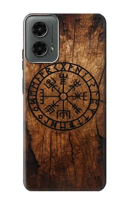 S4036 Viking Vegvisir Compass Wood Hülle Schutzhülle Taschen für Motorola Moto G 5G (2024)
