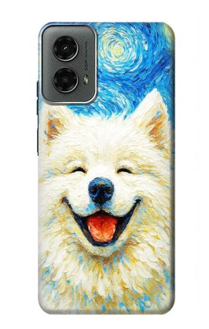 S4064 Smile Dog Van Gogh Starry Night Hülle Schutzhülle Taschen für Motorola Moto G 5G (2024)