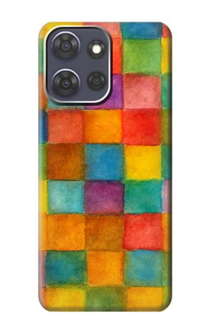 S4077 Water Color Painting Colorful Check Pattern Hülle Schutzhülle Taschen für Motorola Moto G Power (2025)
