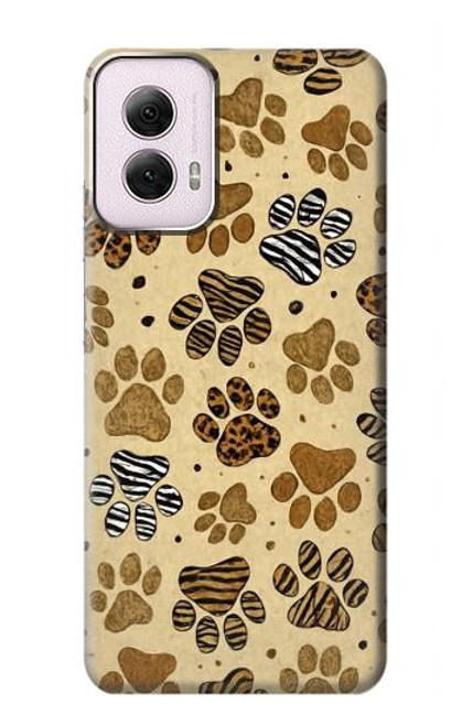 S4032 Wild Animal Paw Foot Print Hülle Schutzhülle Taschen für Motorola Moto G Power 5G (2024)
